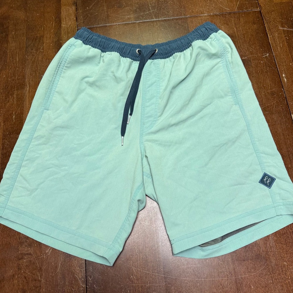 Free Fly Lined Swell Shorts Mens Small‎ Teal Bamboo Performance Activewear
